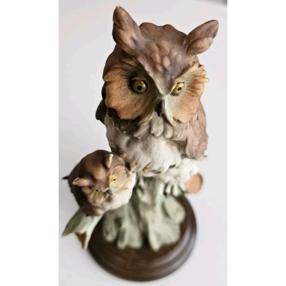 Giuseppe Armani Owl & Owlet Figurine Capodimonte Style Italy – Vintage Porcelain - Picture 10 of 16